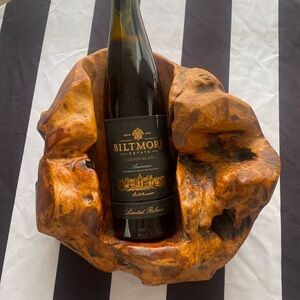 Solid wood wine bottle holder